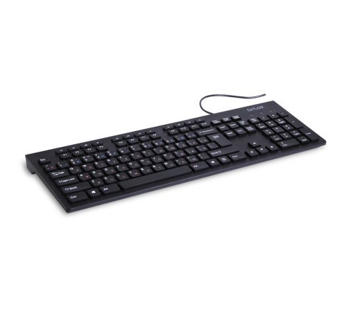 Клавиатура Delux DLK-180UB, черная, USB, Англ/Рус/Каз