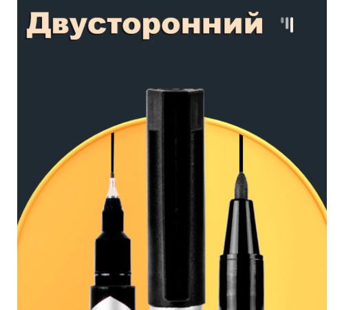 Маркер перманентный DELI двухсторонний, 0,5-1,0 мм, черный