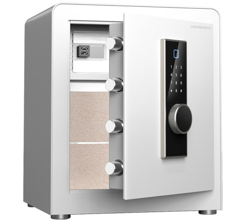 Сейф LockSworth биометрический + электронный замок + ключ, 450х380х320 мм, 20,7 кг, белый
