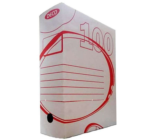 Архивный короб DECO, 245x100x350 мм, микрогофрокартон, белый