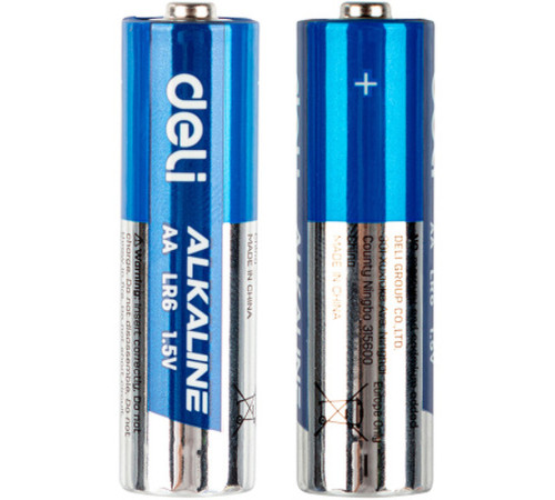 Батарейки DELI Alkaline, LR6, 1.5V, AA, 2 штуки в блистере Батарейки DELI Alkaline, LR6, 1.5V, AA, 2 штуки в блистере