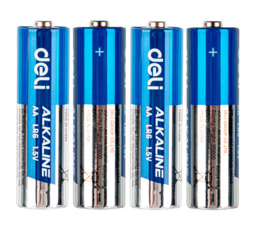 Батарейки DELI Alkaline, LR6, 1.5V, AA, 4 штуки в блистере Батарейки DELI Alkaline, LR6, 1.5V, AA, 4 штуки в блистере