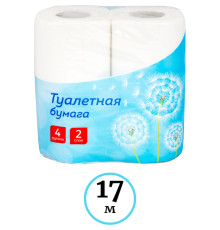 Бумага туалетная OfficeClean, 2-х слойная, 4 рулона в упаковке, белая