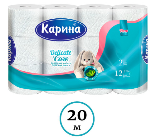 Бумага туалетная "Delicate Care", 2-х слойная, 12 рулонов в упаковке Бумага туалетная "Delicate Care", 2-х слойная, 12 рулонов в упаковке