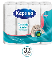 Бумага туалетная "Delicate Care", 2-х слойная, 32 рулона в упаковке