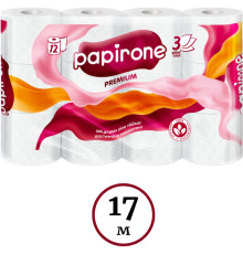 Бумага туалетная "Papirone"(Premium), 12 шт 