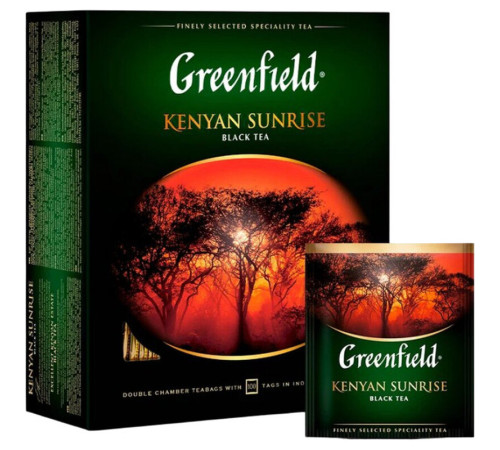 Чай Greenfield Kenian Sunrise черный байховый, 100 пакетиков