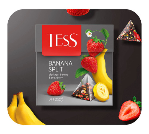 Чай Tess "Banana Split" черный фруктовый,  20 пакетиков 