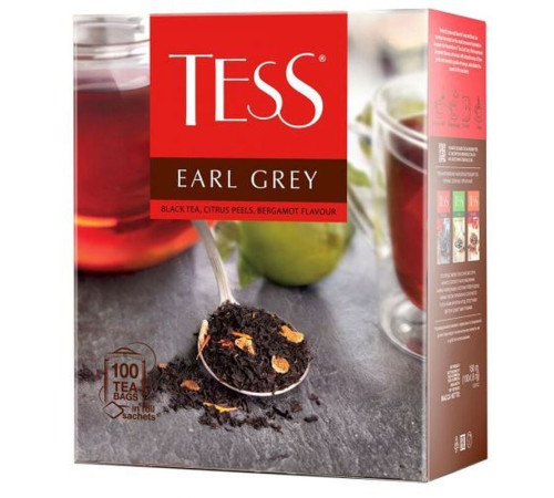 Чай Tess "Earl Grey", черный , 100 пакетиков Чай Tess "Earl Grey", черный , 100 пакетиков
