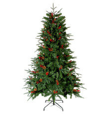 Ель новогодняя "Adenau" с ягодами и шишками, 180 см