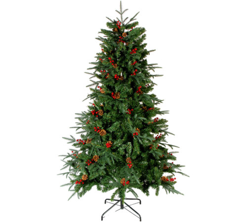 Ель новогодняя "Adenau" с ягодами и шишками, 180 см