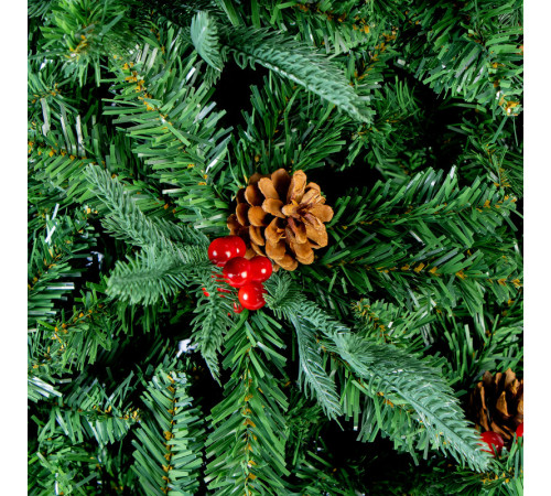 Ель новогодняя "Adenau" с ягодами и шишками, 180 см