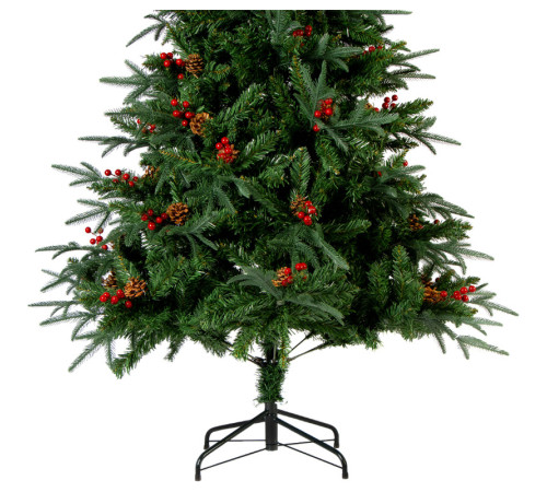 Ель новогодняя "Adenau" с ягодами и шишками, 180 см