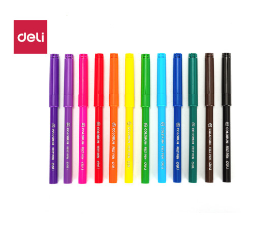 Фломастеры Deli "ColoRun", 12 цветов Фломастеры Deli "ColoRun", 12 цветов