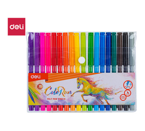 Фломастеры Deli "ColoRun", 18 цветов Фломастеры Deli "ColoRun", 18 цветов