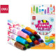 Фломастеры Deli "Super Washable", 12 цветов, круглый корпус, картонная упаковка