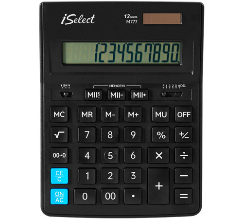 Калькулятор настольный DELI "i Select" "М777" 12 разрядный, 205,2х155,6х34,5 мм, черный