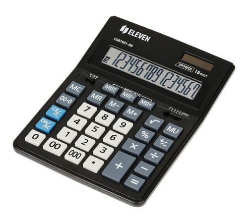 Калькулятор настольный Eleven Business Line CDB1601-BK, 16 разрядов, 155х205х35мм, черный