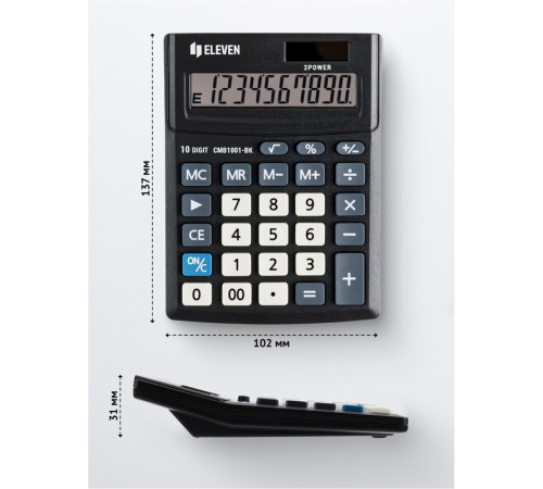 Калькулятор настольный Eleven Business Line CMB1001-BK, 10 разрядов, 102х137х31мм, черный