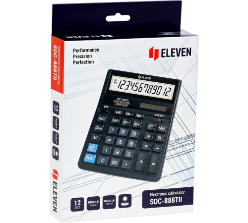 Калькулятор настольный Eleven SDC-888TII, 12 разрядов, 158*203*31мм, черный Калькулятор настольный Eleven SDC-888TII, 12 разрядов, 158*203*31мм, черный