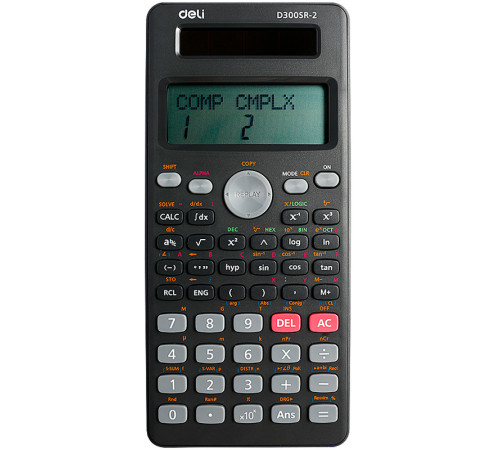 Калькулятор научный DELI D300SR-2, 10+2 разрядов, 300 функций, 172,6х82,7х17,6 мм, темно-серый