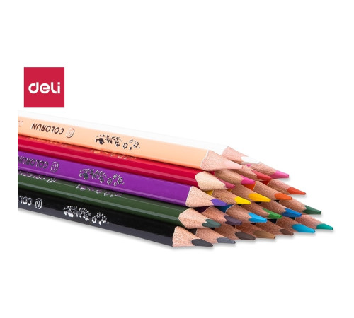 Карандаши цветные Deli "ColoRun", 24 цвета, картон Карандаши цветные Deli "ColoRun", 24 цвета, картон