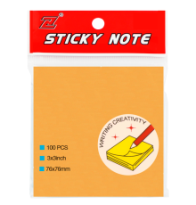 Клейкие листики "Sticky" 76 х 76 мм, 5 неоновых цветов, 100 листов