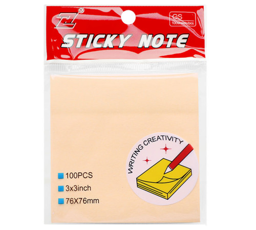 Клейкие листики "Sticky" 76 х 76 мм, оранжевые, 100 листов Клейкие листики "Sticky" 76 х 76 мм, оранжевые, 100 листов