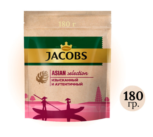 Кофе растворимый Jacobs "Asian selection", 180 гр, вакуумная упаковка