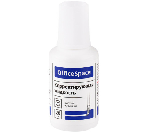 Корректирующая жидкость OfficeSpace на химической основе, 20 мл. Корректирующая жидкость OfficeSpace на химической основе, 20 мл.