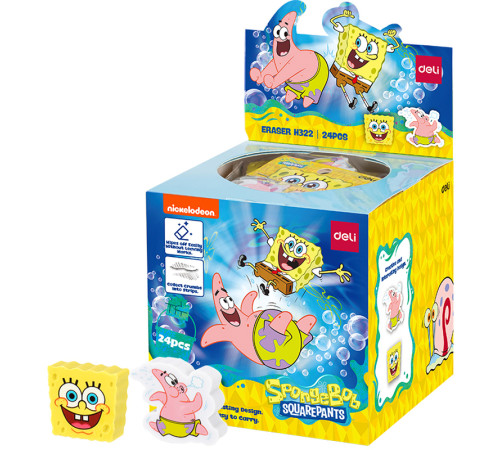 Ластик DELI "SpongeBob", ассорти (37х32х10 мм) Ластик DELI "SpongeBob", ассорти (37х32х10 мм)