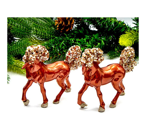 Набор ёлочных игрушек "Бронзовый Единорог",  15х11см, 2шт/уп