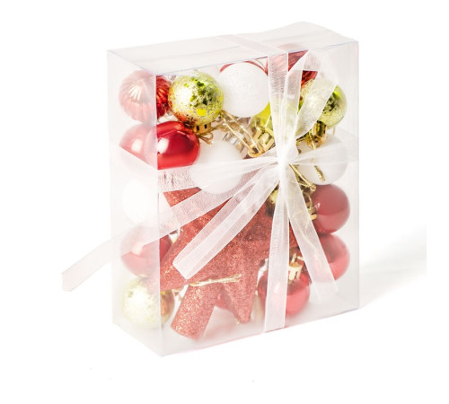 Набор ёлочных игрушек "Glimmer", 3см, 29шт/уп+звезда