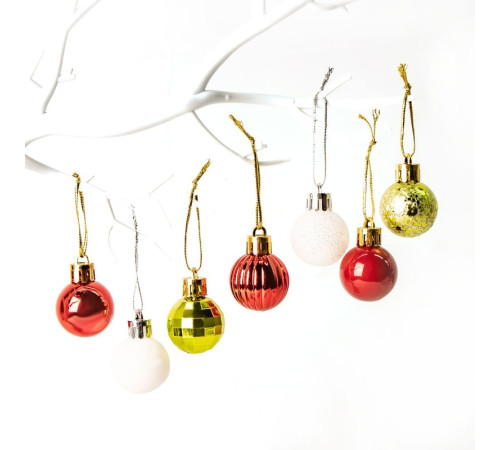 Набор ёлочных игрушек "Glimmer", 3см, 29шт/уп+звезда