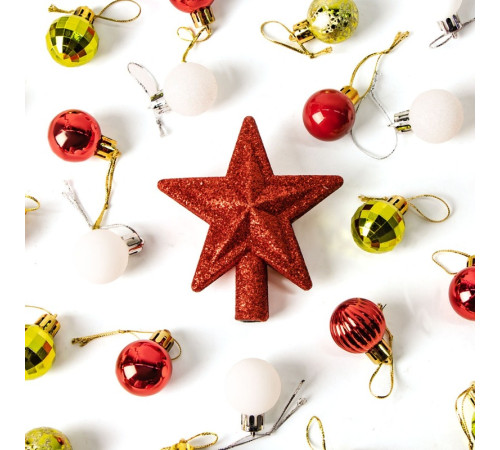 Набор ёлочных игрушек "Glimmer", 3см, 29шт/уп+звезда