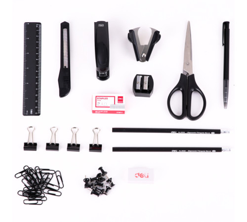 Настольный набор DELI "E38250A", 15 предметов, черный