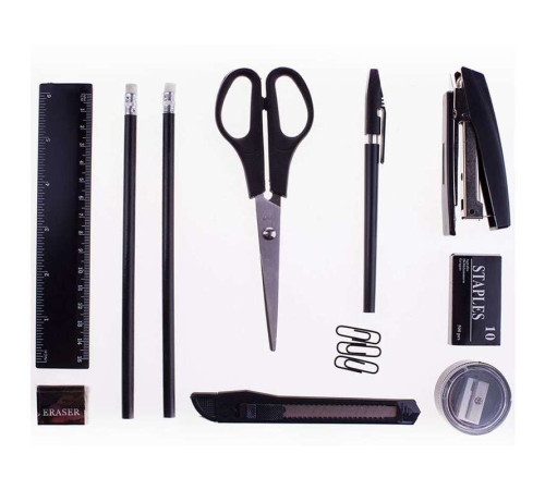 Настольный набор OfficeSpace "Минидеск", 11 предметов, вращающийся черный