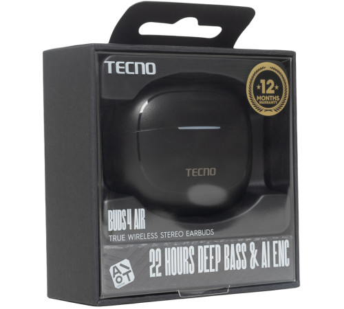 Наушники TECNO Buds 4 Air BD04 Air Black Наушники TECNO Buds 4 Air BD04 Air Black