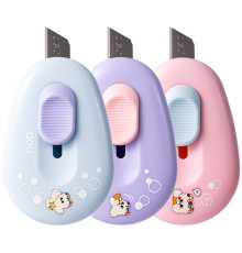 Нож-мини канцелярский DELI "Pupubaby", 57,5х38х15 мм, ассорти