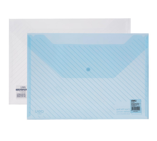 Папка-конверт на кнопке DELI, А4, 0,18 мм, ассорти