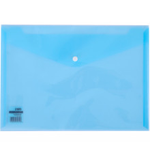 Папка-конверт на кнопке DELI "Aurora", А4, 0,16 мм, прозрачно-синяя