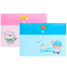 Папка-конверт на кнопке DELI "Comiko", А4, 0,16 мм, ассорти