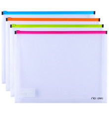 Папка-конверт на молнии Deli, А4, 0,18 мм, ассорти