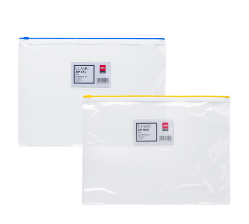 Папка-конверт на молнии DELI "Classic", А4, 0,17 мм, ассорти