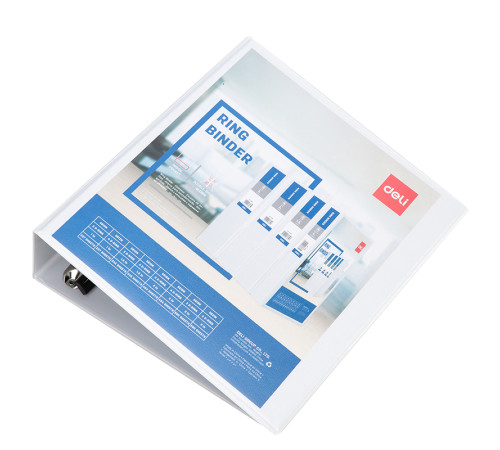 Папка на 4-х кольцах DELI "Viev Binder", презентационная, корешок 50 мм, белая