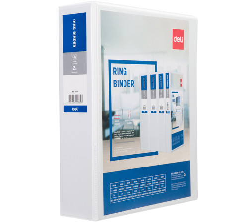 Папка на 4-х кольцах DELI "Viev Binder", презентационная, корешок 50 мм, белая