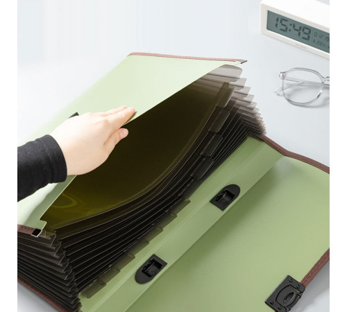 Папка-портфель DELI, А4+, с ручкой 13 отделений, ассорти