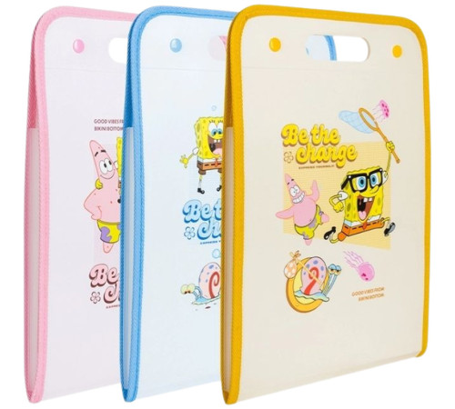 Папка-портфель DELI "SpongeBob" для тетрадей, А4, 7 отделений,на кнопках