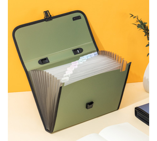 Папка-портфель DELI, с ручкой 13 отделений, ассорти