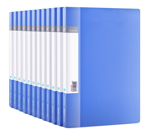 Папка с боковым зажимом Deli, внутренний карман, А4, синяя